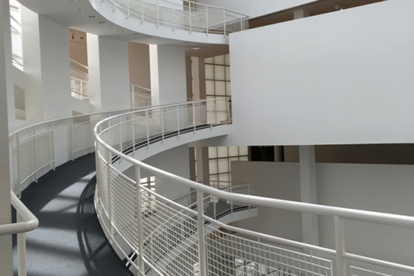 ramps in the robinson atrium of the richard meier building at the High Museum of Art.